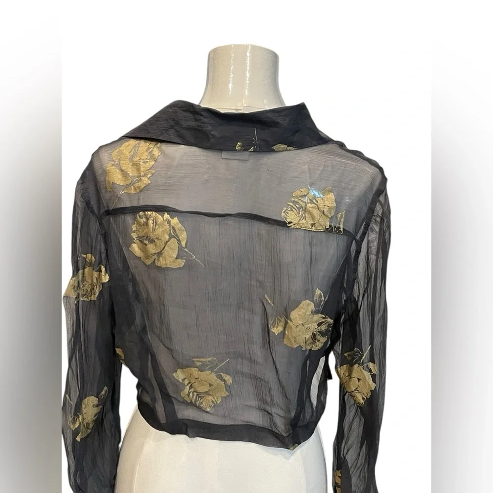 Dries Van Noten 1994 Spring/Summer 1st Runway Collection sheer black silk Sz:44 - Picture 5 of 10